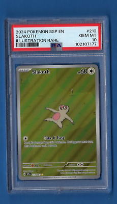 PSA 10 | SLAKOTH | 212/191 | POKEMON - SURGING SPARKS - SSP PSA 10 | SLAKOTH | 212/191 | POKEMON - SURGING SPARKS - SSP