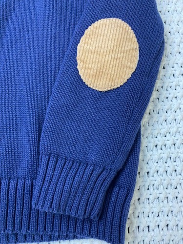 Hope & Henry Kids Blue Corduroy Patch Sleeve Sweater Top size XS Organic Cotton - Picture 7 of 9