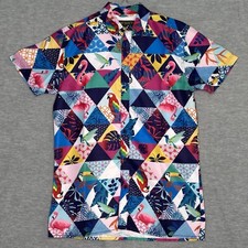 Surf Society Swimwear Men's Size M Short Sleeve Button Up Hawaiian Shirt