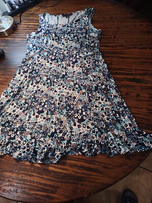 NWT Perceptions petite navy blue floral dress