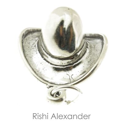 925 Sterling Silver Cowboy Hat Charm Made in USA