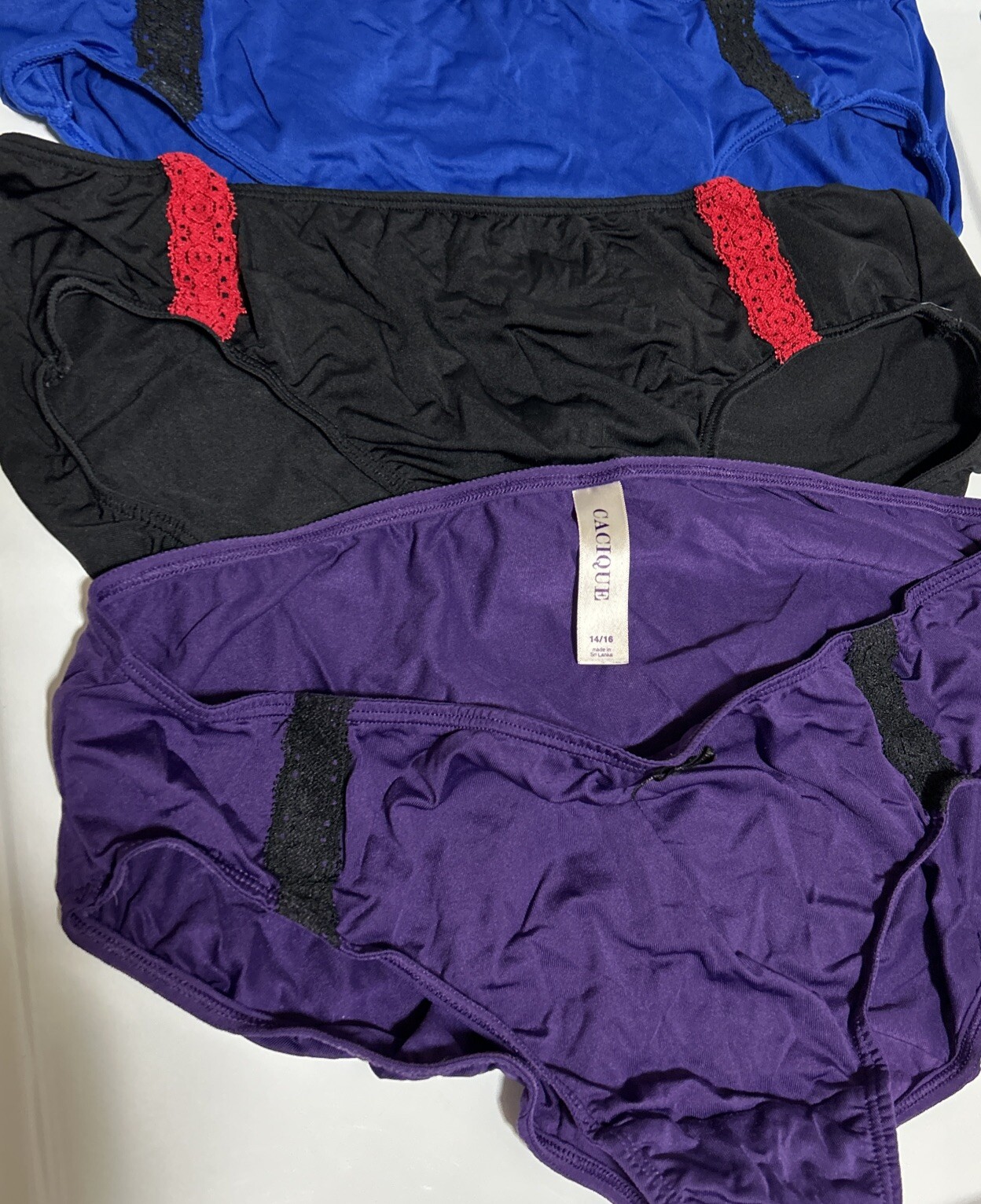 Cacique Lane Bryant Nylon Hipster Panties size 14/16 Lot Pack of 3 NWOT
