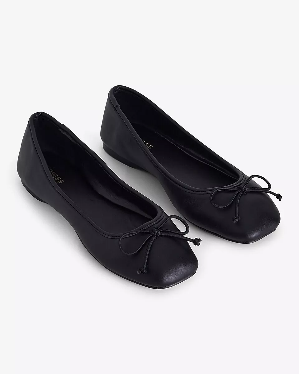 Square toe ballet flats deals