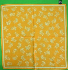 Drake's Italian Cotton Orange Pocket Square w/ Sea Turtle Motif