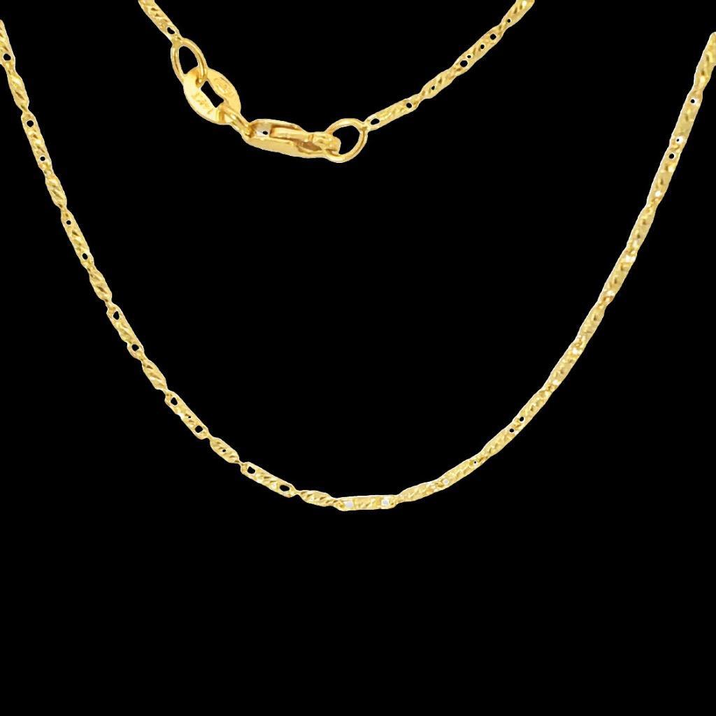 FANCY ITALIAN 14K YELLOW GOLD 1mm LADIES DIAMOND CUT BAR LINK