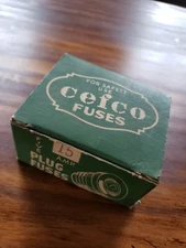 Vintage NOS Cefco Time Delay Type  15 Amp plug Fuse 5 screw in Fuses w Box 