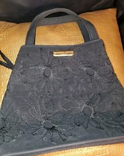 Valentino Orlandi Tote bag. black Quilted. Gold Charms, Strap. MSRP$299