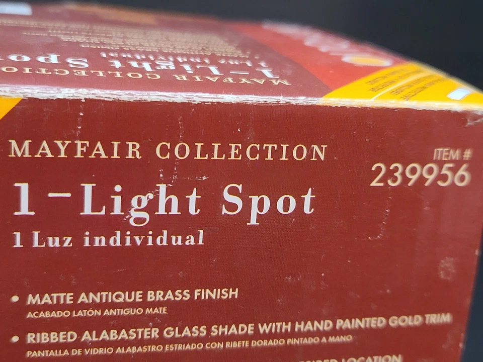 NUEVO EN CAJA Portafolio 1 Punto de Luz Montaje en Superficie de Techo Acabado Latón Antiguo Foto 3 de 4