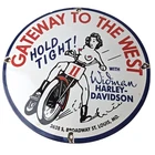 Vintage Harley Davidson Motorcycles Sign - 11 3/4" Gas Pump Porcelain Sign