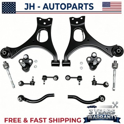 12Pc Front Lower Control Arm Ball Joint Tie Rod Sway Bar for Honda Civic Si 2.0L
