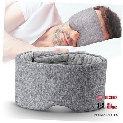 Cotton Sleep Eye Mask for Men Women, 100% Blocking Light Sleeping Cotton Grey