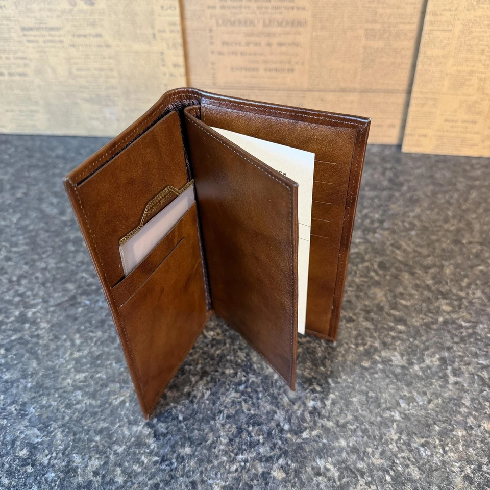 Cartera Chequera Prince Gardner Vintage Cuero Marrón con Caja Estilo Años 80 6318 Foto 4 de 4