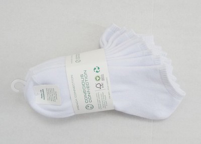 FRENCH CONNECTION Men Socks Low Cut Off-White Organic Cotton Blend 5 Pairs - New