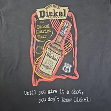 Vtg George Dickel Diaries Tour Shirt Single Stitch Black XL