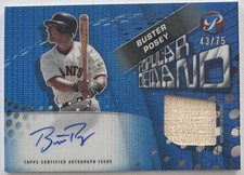 Buster Posey Auto /75 2025 Topps Pristine Popular Demand Blue Autograph Relic