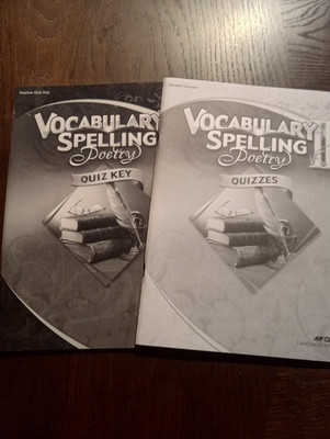 abeka 8th grade vocabulary spelling II student quiz book and teacher quiz key 