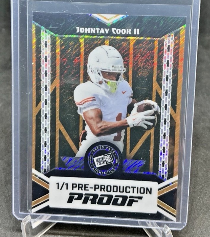 2024 Leaf Press Pass JONTAY COOK II Gold Shimmer Pre-Production PROOF 1/1