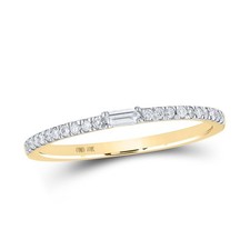 10K WHITE GOLD BAGUETTE DIAMOND BAND RING 1/6 CTTW