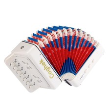 Mini White 10-Key Accordion Toy for Kids - Durable Musical Instrument for Beginn