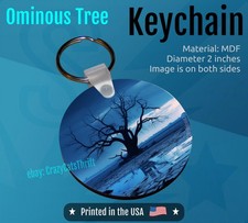 Ominous Tree Landscape KEYCHAIN Double Sided Circle USA Print