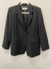 Vintage Bernard Zins Paris Women s Black Blazer Wool Cashmere Blend Sz 10 90s