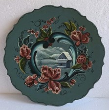 Vintage Norwegian Rosemaling Hand-Painted Wood Wall Plaque — listing 3