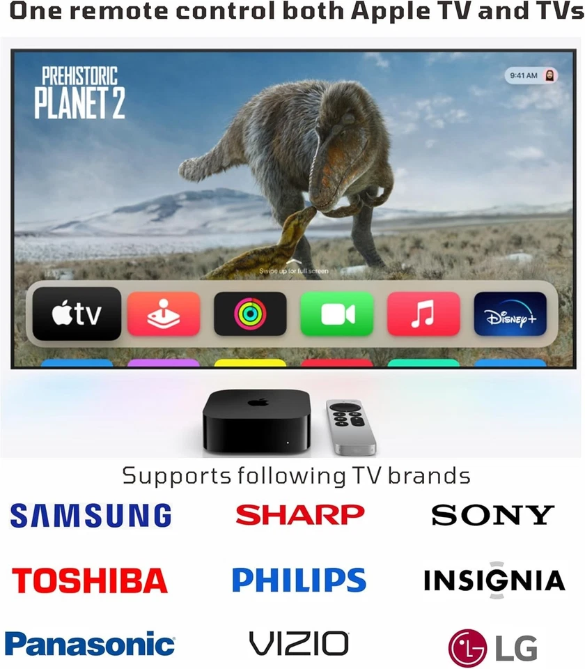 Replacement Remote Control for All Apple TV 4K/ Gen 1 2 3 4/ HD w/ TV Control - Image 2 of 4