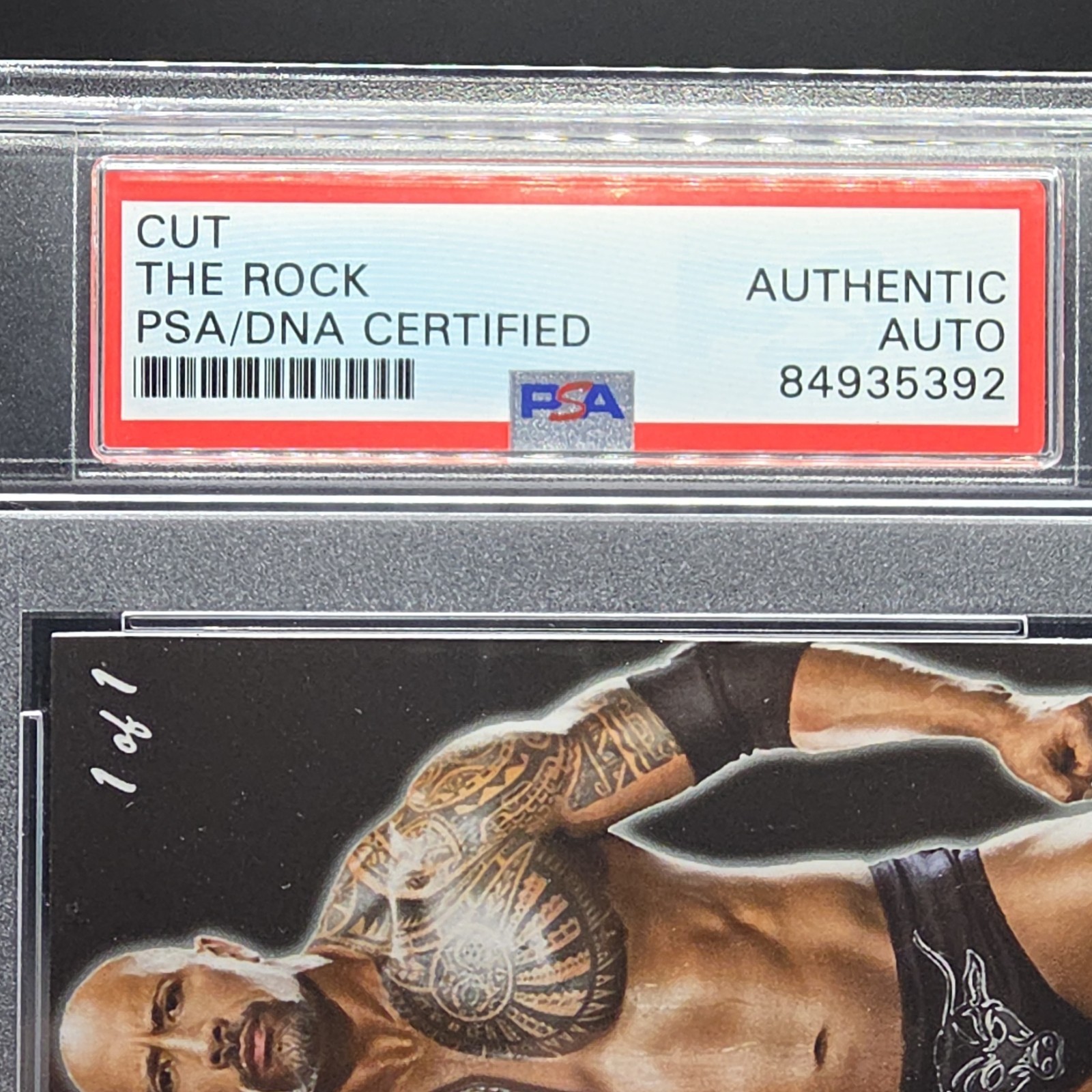 1/1 WWE The Rock Dwayne Johnson Signed Custom Card PSA DNA Autograph  view 2
