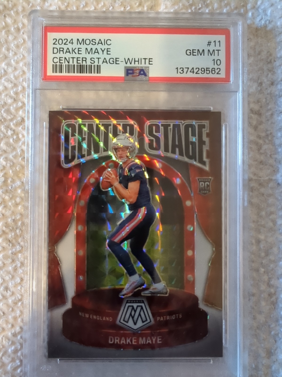 Drake Maye Panini Mosaic Center Stage #11 White