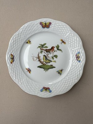 Herend Hungary Rothschild Bird RO 517 Hand Painted 7.5  Dessert Plate