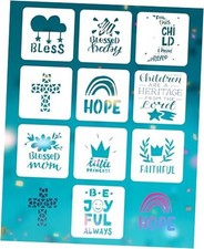 10PCS Children's Christian Faith Stencils with Quotes and Bible Verses,