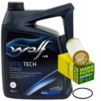 MotoröL Set Wolf Oil 5W40 5 Liter + ÖLfilter FüR Audi A5 A7 Q5 A6 A4 1.8 2.0