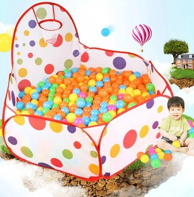 Kinder Pop Up Bällebad Zelt mit Basketballkorb Indoor Outdoor Laufstall Spielzeug