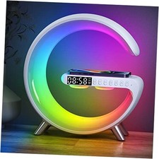 Smart Wireless Charging Alarm Clock with Bluetooth Speaker, App 1 pack White