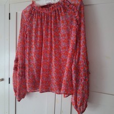 Hush Blouse Top Coral Pink Size 14