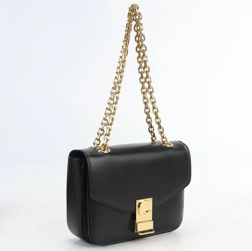 Celine C Bag W Chain Leather Black Shoulder Bag