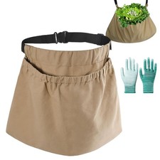 Gardening Apron, Adjustable Waist Garden Apron with Storage Pouch for Vegetab...