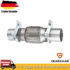 Edelstahl Flexrohr Auspuff 45x100 mm + 2 Schellen Flexstück für AUDI  OPEL DE