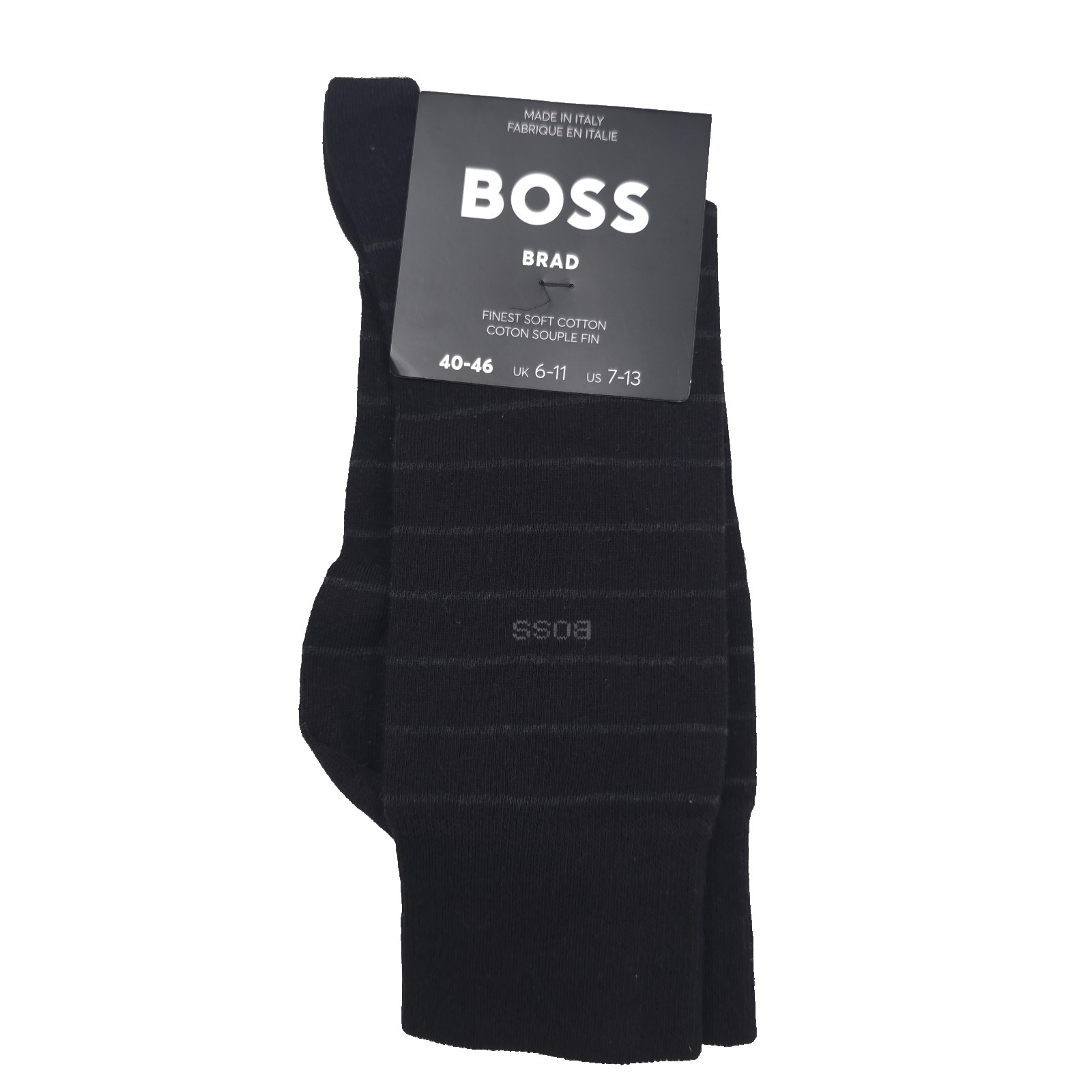 Носки HUGO BOSS Brad Black Striped Dress сделанные в Италии мужские размер 7-13 3190₽