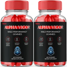 (2 Pack) Alpha Vigor for Men, Extra Strength Performance Gummies (120 Capsules)