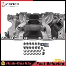 Satin Aluminum Dual Plane Intake Manifold For Mopar Small Block La 318 340 360