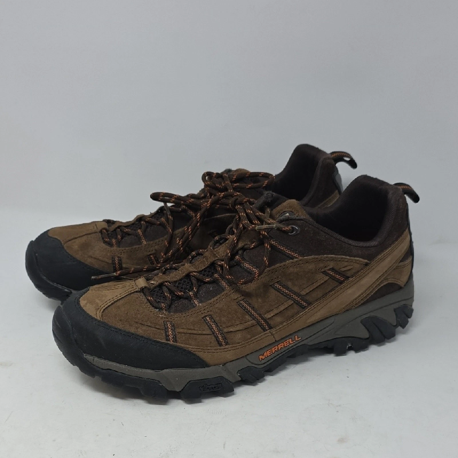 Merrell Dark Earth Brown and Black Low-Cut Trail Shoes Size 13