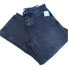 Free People We The Free Deep Trance Dropped Boyfriend Jeans in Black Size 28