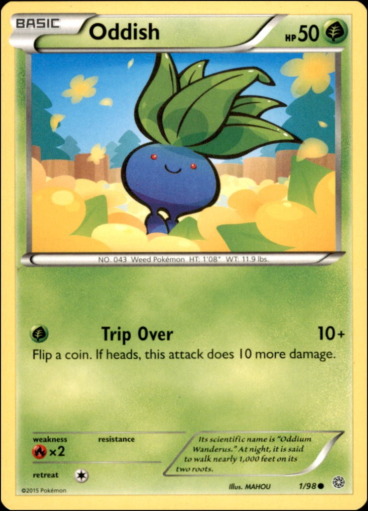Pokemon - Oddish #1/98 - XY - Ancient Origins Common
