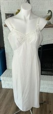 Vintage Wonder Maid Slip Nightgown White Cotton/Poly Blend Size 36, Pristine