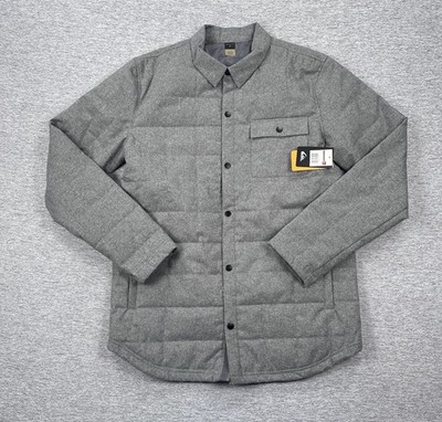 Quiksilver Agent Jacket Mens Size XL Gray Snap Front Insulated Outdoor NEW
