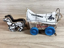 VTG 1950’s Keystone Shooting Frontier Play Set Covered Wagon California Or Bust