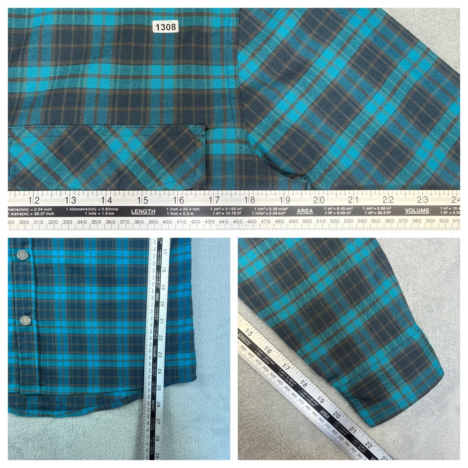 Vintage Alpkit 2000's Blue Tartan Plaid Snap Button Small Button Down L/S Shirt image 3