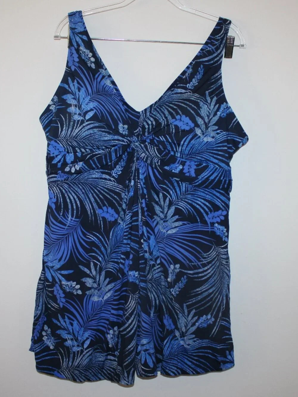 Blue Black Tropical Print Swimdress Bathing Suit Swimsuits for All Sz 20 Tank