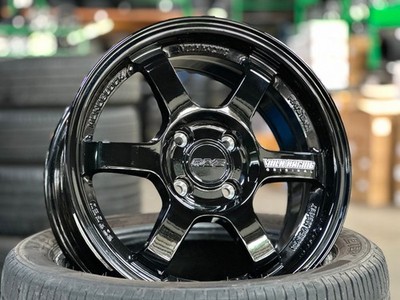 NEW 4x100 (4 Wheel) 15x7J AOW TE37 BLACK Flow Formed Fit HONDA TOYOTA MAZDA